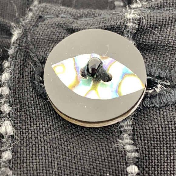 Nadya black stitch stripes beaded velvet tuxedo stripe pants elastic waist - Picture 5 of 5